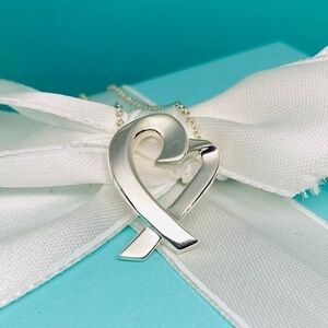 Tiffany & Co Pablo Picasso large Loving Heart Necklace 18” 925  authenticated